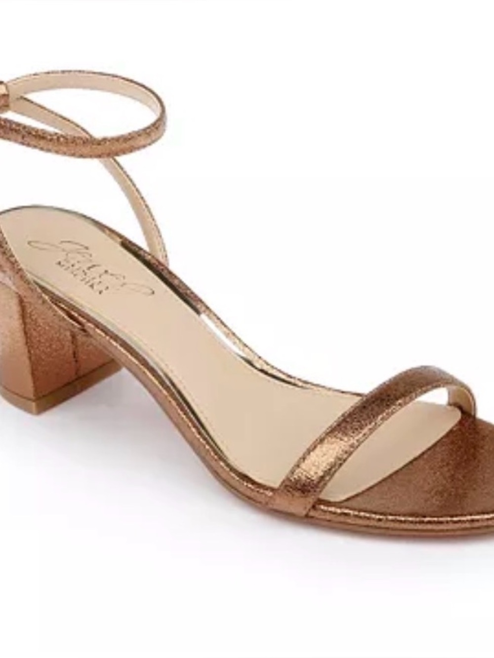 Jewel Badgley Mischka Metallic Bronze Ankle-Strap Sandals